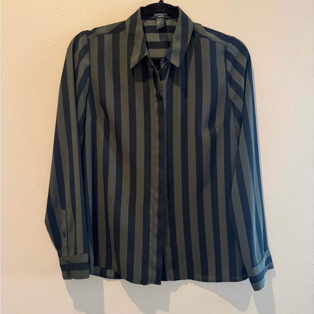 Express Dark Striped Blouse